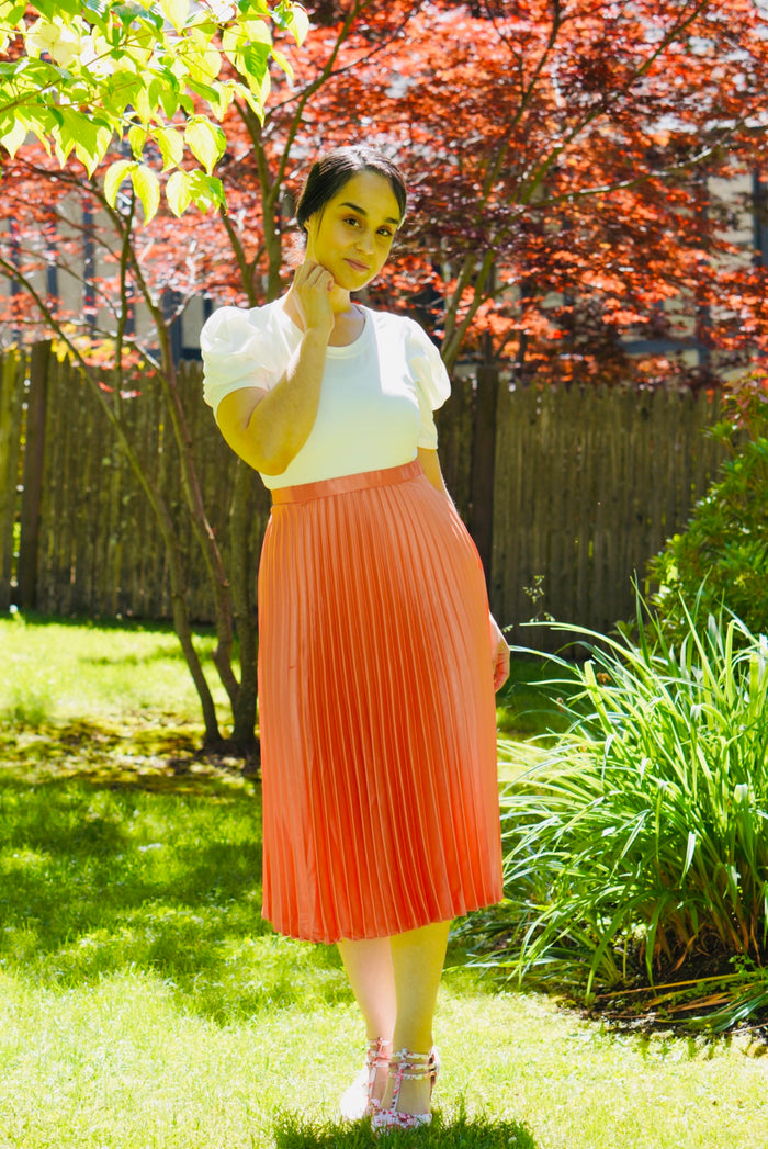 “Bella Satin” - Pleated Skirt