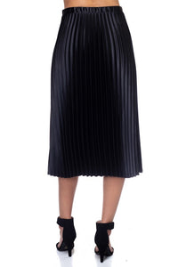 “Black Satin” - Pleated Skirt