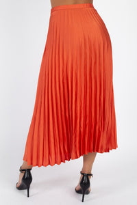 “Burnt Orange” - Pleated Skirt