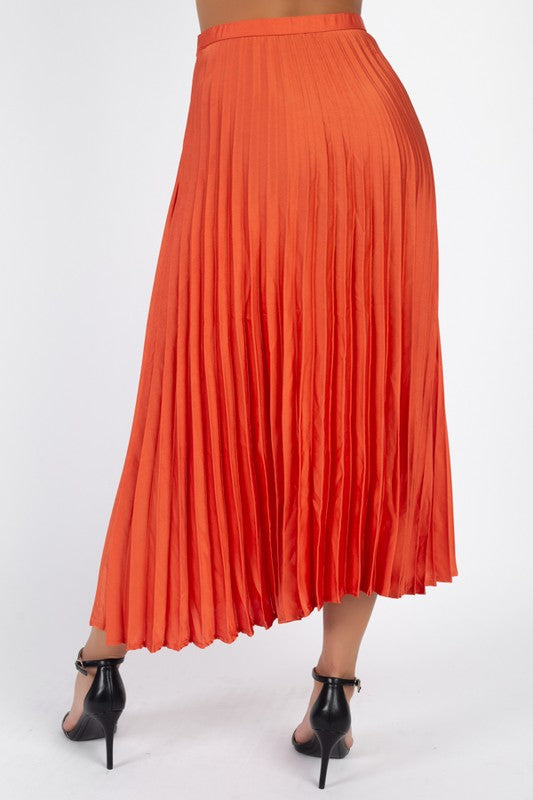 “Burnt Orange” - Pleated Skirt