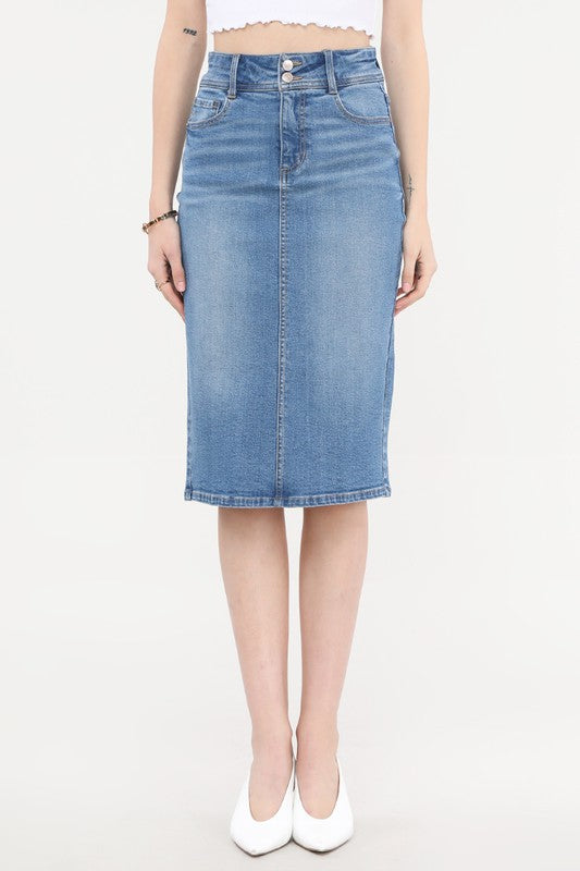 “High Waisted Denim” - Skirt
