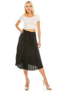 Grey Glittery - Pleated Skirt