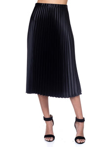 “Black Satin” - Pleated Skirt