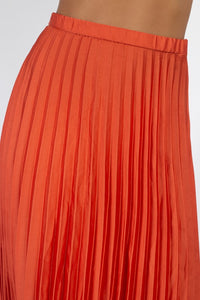 “Burnt Orange” - Pleated Skirt