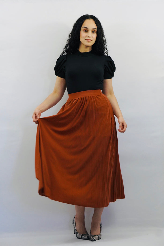 “Rust” - Pleated Skirt