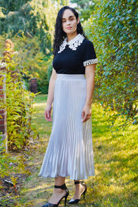 Silver - Pleated Skirt