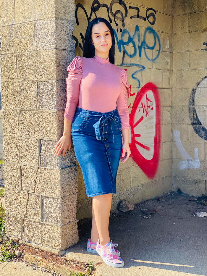 Bow Tie - Jean Skirt