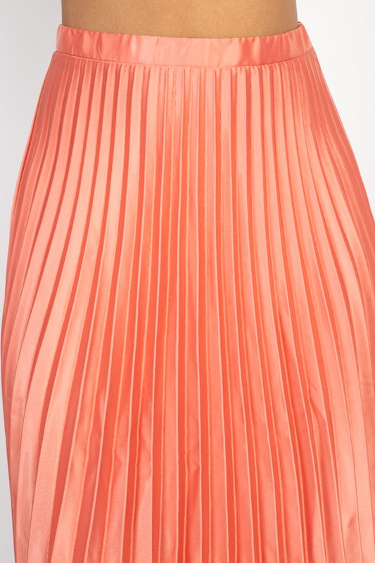 “Bella Satin” - Pleated Skirt