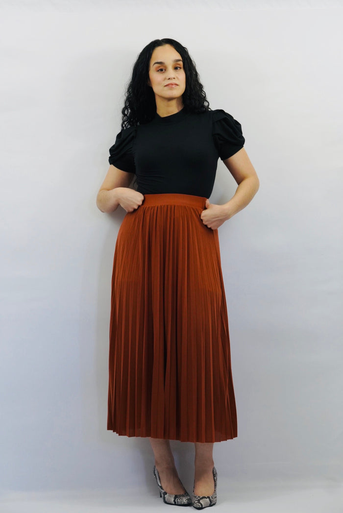“Rust” - Pleated Skirt