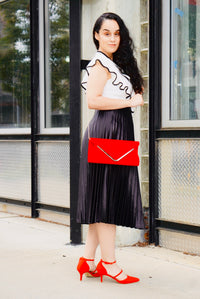 “Black Satin” - Pleated Skirt