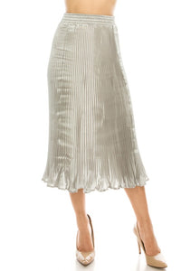 Silver - Pleated Skirt